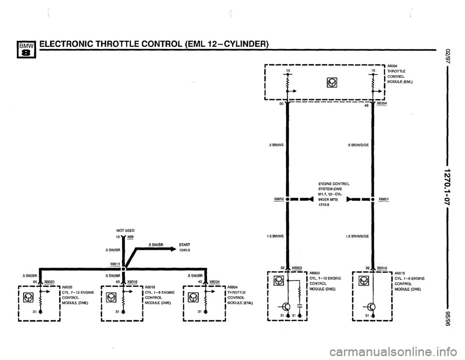 BMW 850csi 1995 E31 Electrical Troubleshooting Manual 