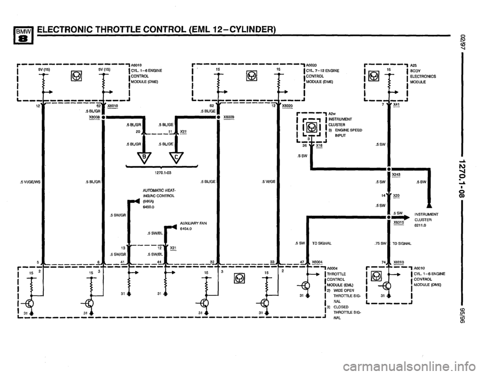 BMW 850csi 1995 E31 Electrical Troubleshooting Manual 