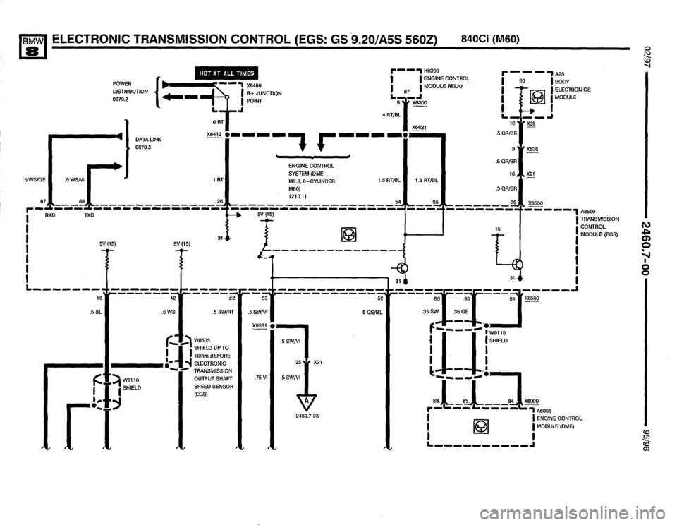 BMW 850csi 1995 E31 Electrical Troubleshooting Manual 