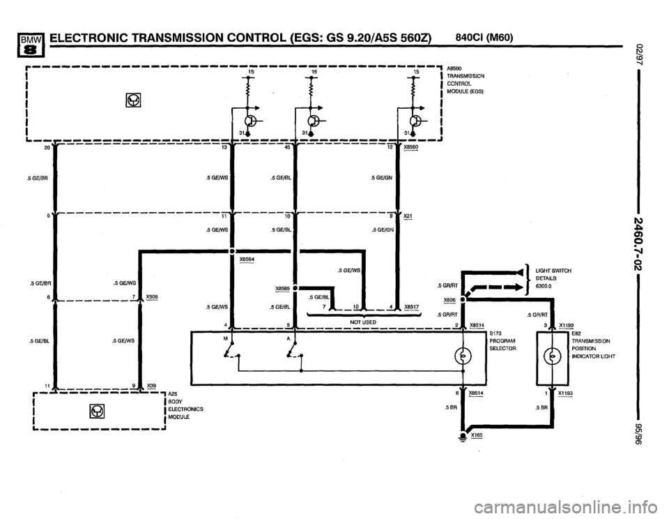 BMW 850csi 1995 E31 Electrical Troubleshooting Manual 
