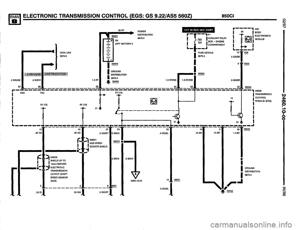 BMW 850csi 1995 E31 Electrical Troubleshooting Manual 