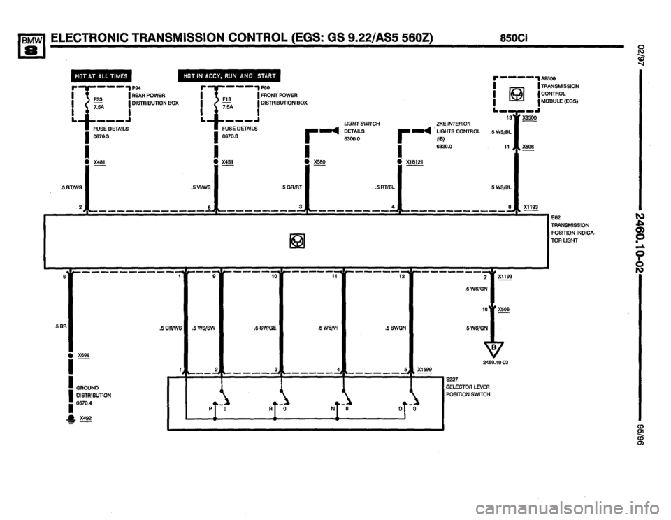 BMW 850csi 1995 E31 Electrical Troubleshooting Manual 