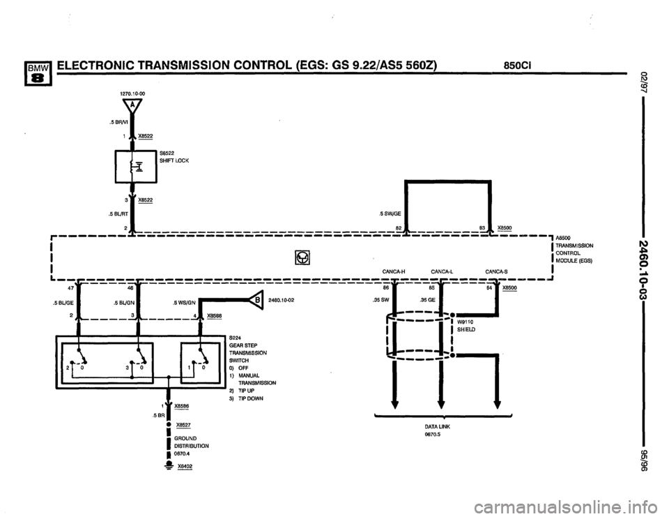 BMW 850csi 1995 E31 Electrical Troubleshooting Manual 