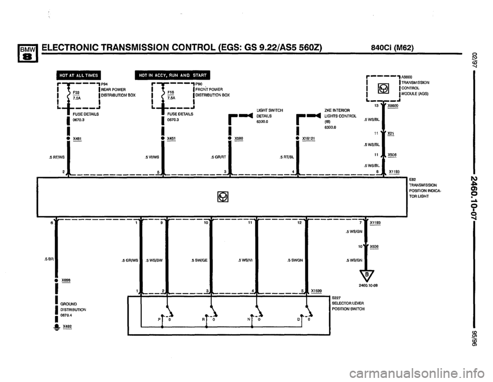 BMW 850csi 1995 E31 Electrical Troubleshooting Manual 