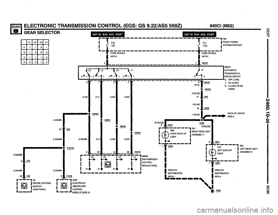 BMW 850csi 1995 E31 Electrical Troubleshooting Manual 
