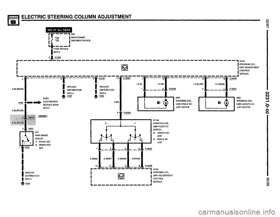 BMW 850csi 1995 E31 Electrical Troubleshooting Manual 