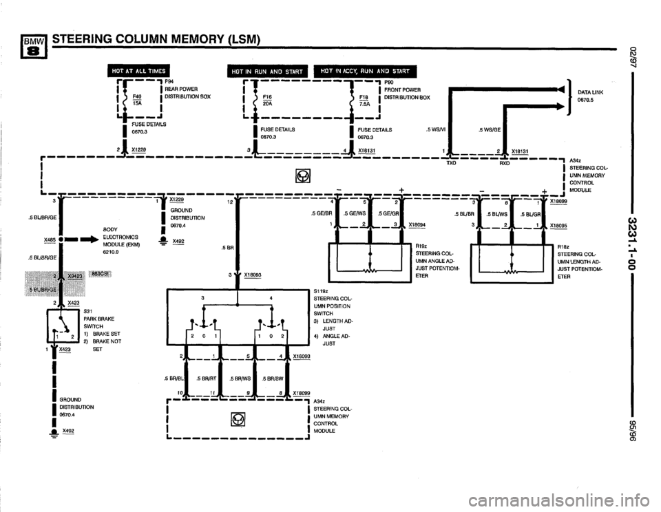 BMW 850csi 1995 E31 Electrical Troubleshooting Manual 