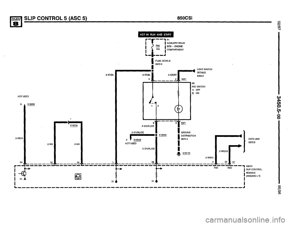 BMW 850csi 1995 E31 Electrical Troubleshooting Manual 