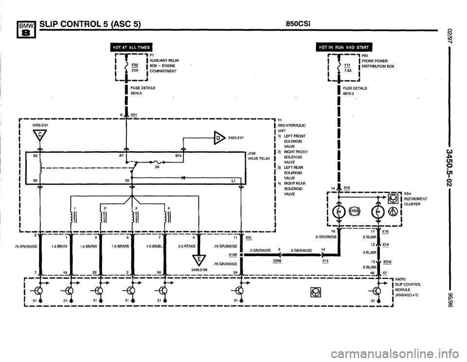 BMW 850csi 1995 E31 Electrical Troubleshooting Manual 
