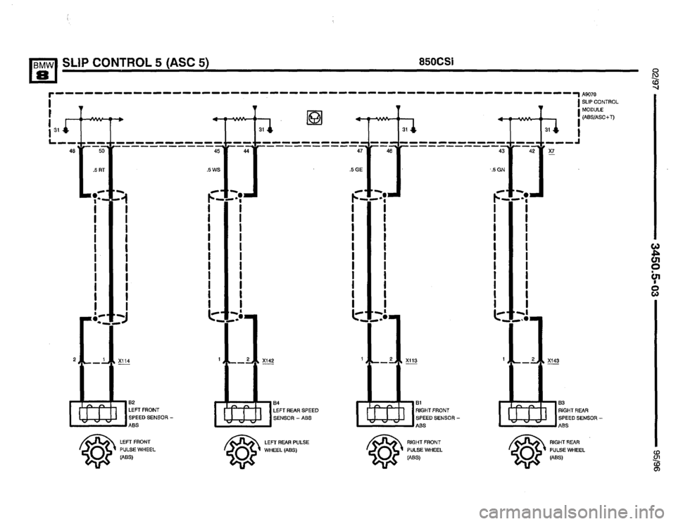 BMW 850csi 1995 E31 Electrical Troubleshooting Manual 