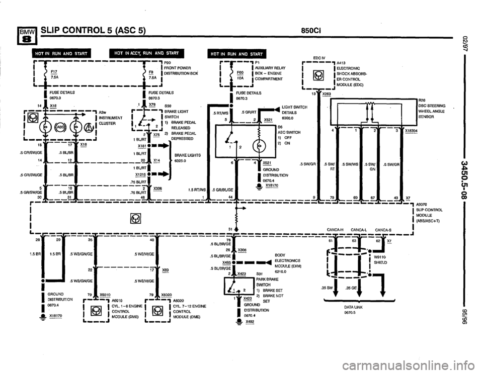 BMW 850csi 1995 E31 Electrical Troubleshooting Manual 