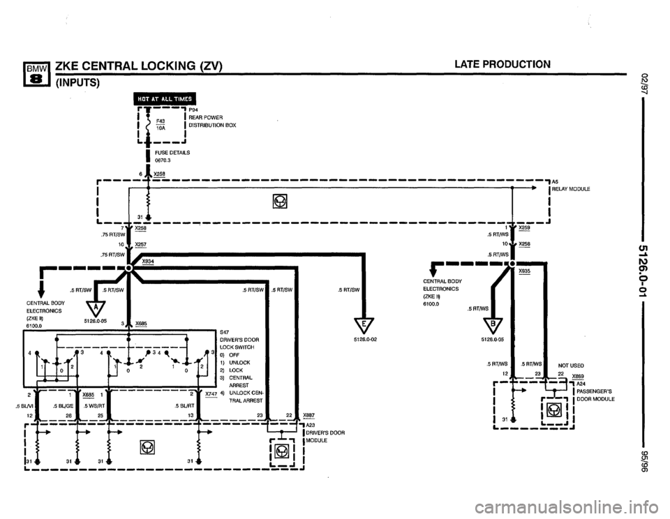 BMW 850csi 1995 E31 Electrical Troubleshooting Manual 