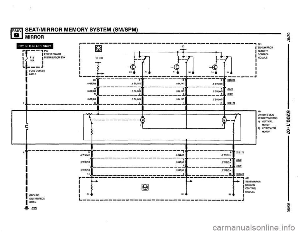 BMW 850csi 1995 E31 Electrical Troubleshooting Manual 