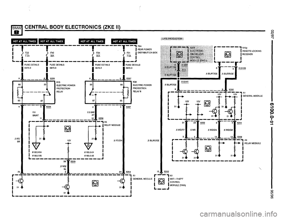 BMW 850csi 1995 E31 Electrical Troubleshooting Manual 