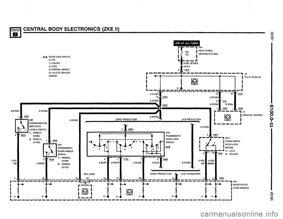 BMW 850csi 1995 E31 Electrical Troubleshooting Manual 