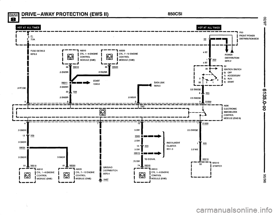 BMW 850csi 1995 E31 Electrical Troubleshooting Manual 