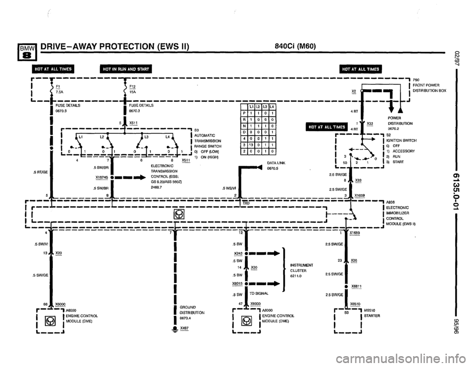 BMW 850csi 1995 E31 Electrical Troubleshooting Manual 