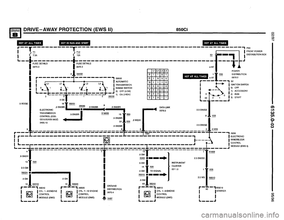 BMW 850csi 1995 E31 Electrical Troubleshooting Manual 