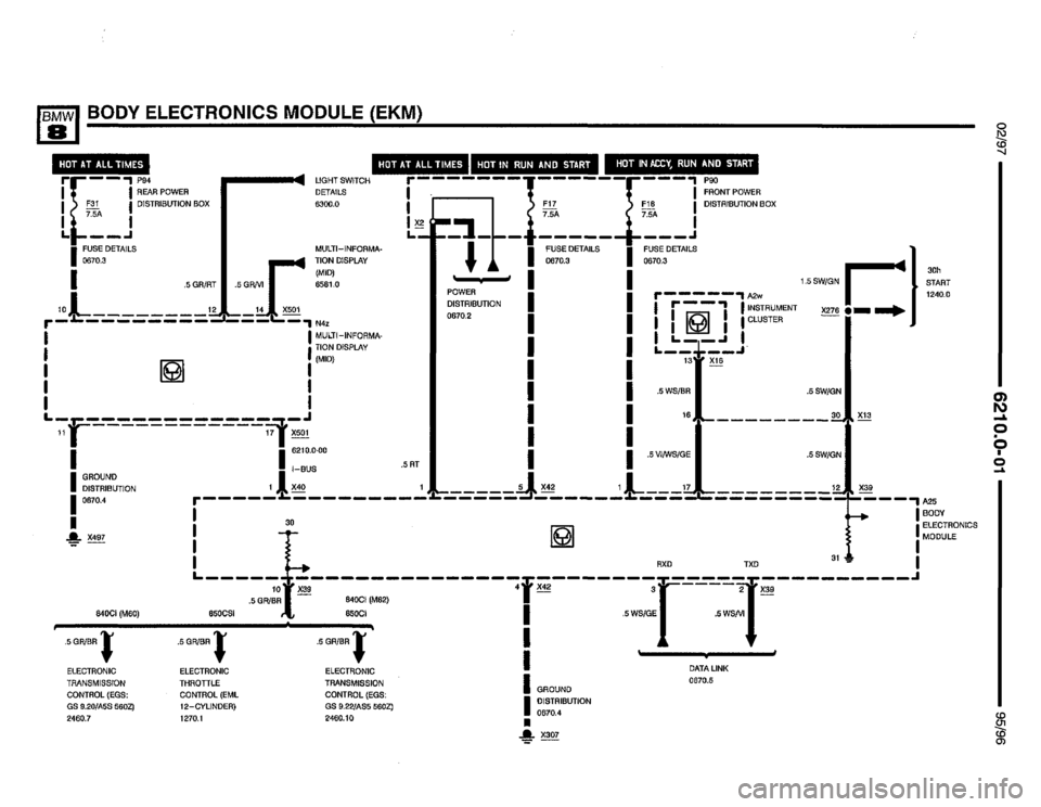 BMW 850csi 1995 E31 Electrical Troubleshooting Manual 