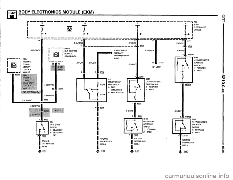 BMW 850csi 1995 E31 Electrical Troubleshooting Manual 
