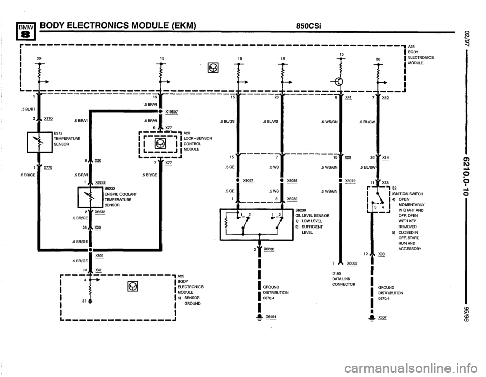 BMW 850csi 1995 E31 Electrical Troubleshooting Manual 
