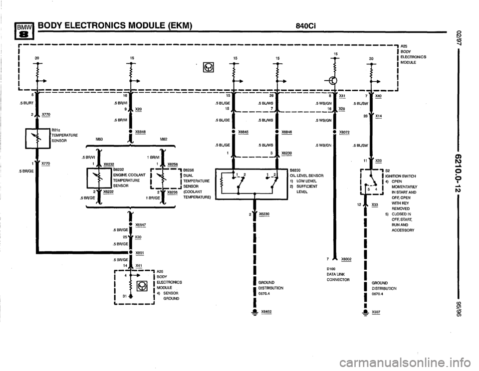 BMW 850csi 1995 E31 Electrical Troubleshooting Manual 