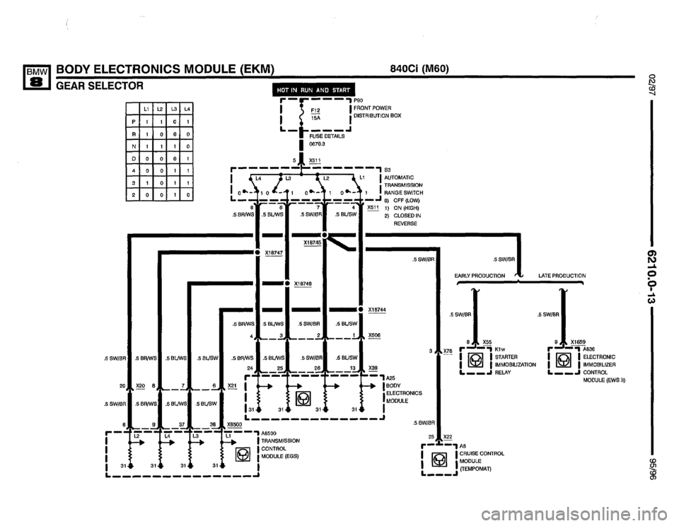BMW 850csi 1995 E31 Electrical Troubleshooting Manual 