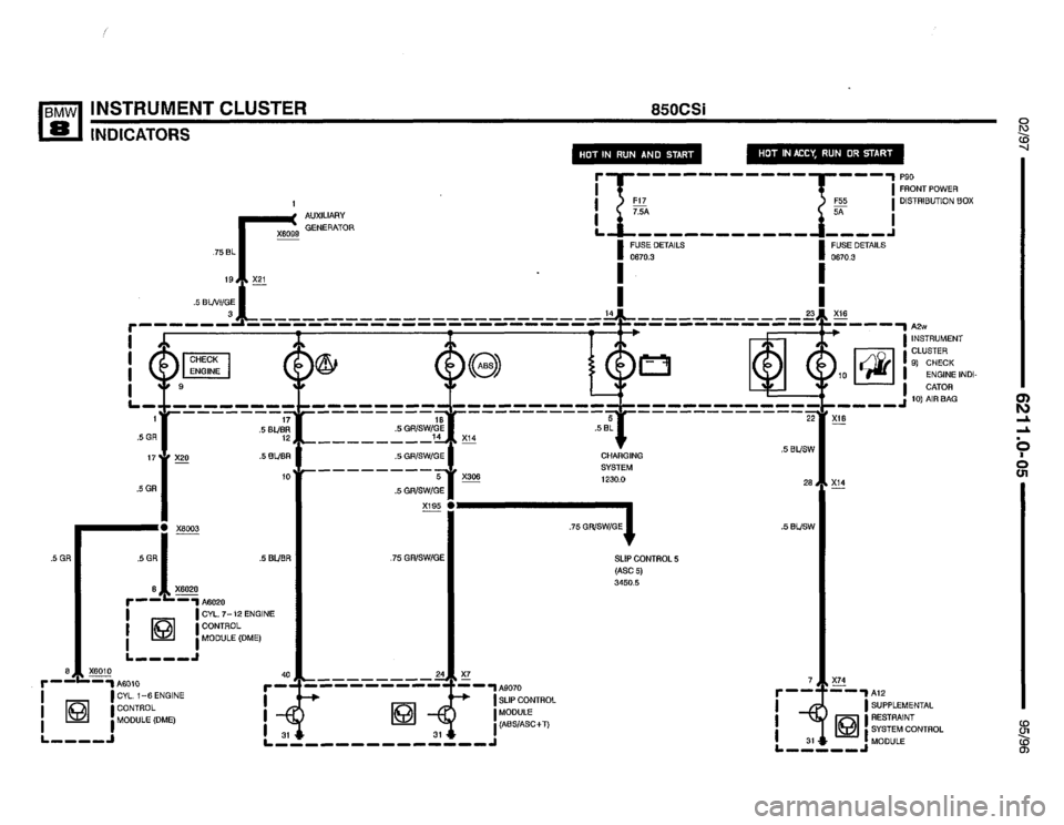 BMW 850csi 1995 E31 Electrical Troubleshooting Manual 