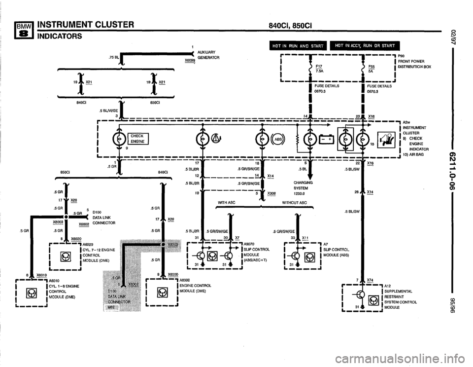 BMW 850csi 1995 E31 Electrical Troubleshooting Manual 
