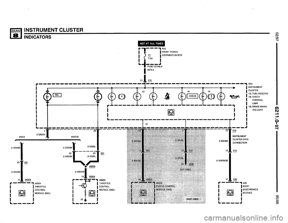 BMW 850csi 1995 E31 Electrical Troubleshooting Manual 