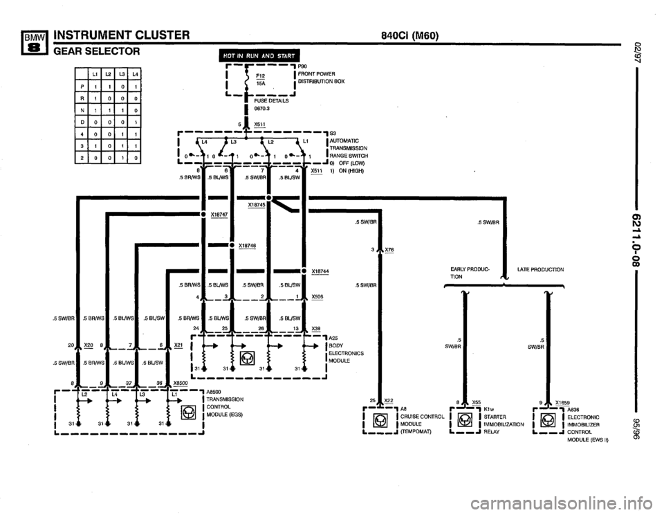 BMW 850csi 1995 E31 Electrical Troubleshooting Manual 