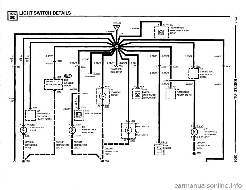 BMW 850csi 1995 E31 Electrical Troubleshooting Manual 