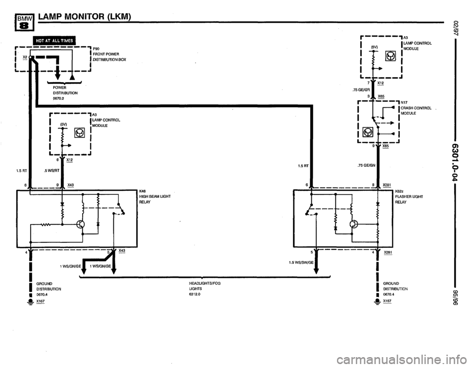 BMW 850csi 1995 E31 Electrical Troubleshooting Manual 