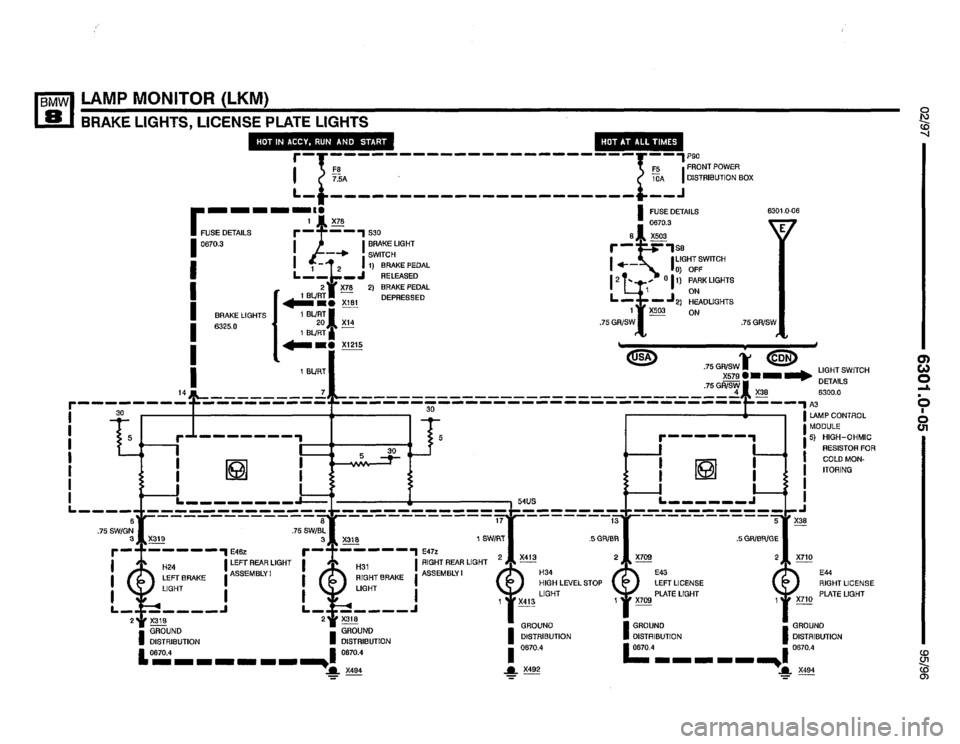 BMW 850csi 1995 E31 Electrical Troubleshooting Manual 