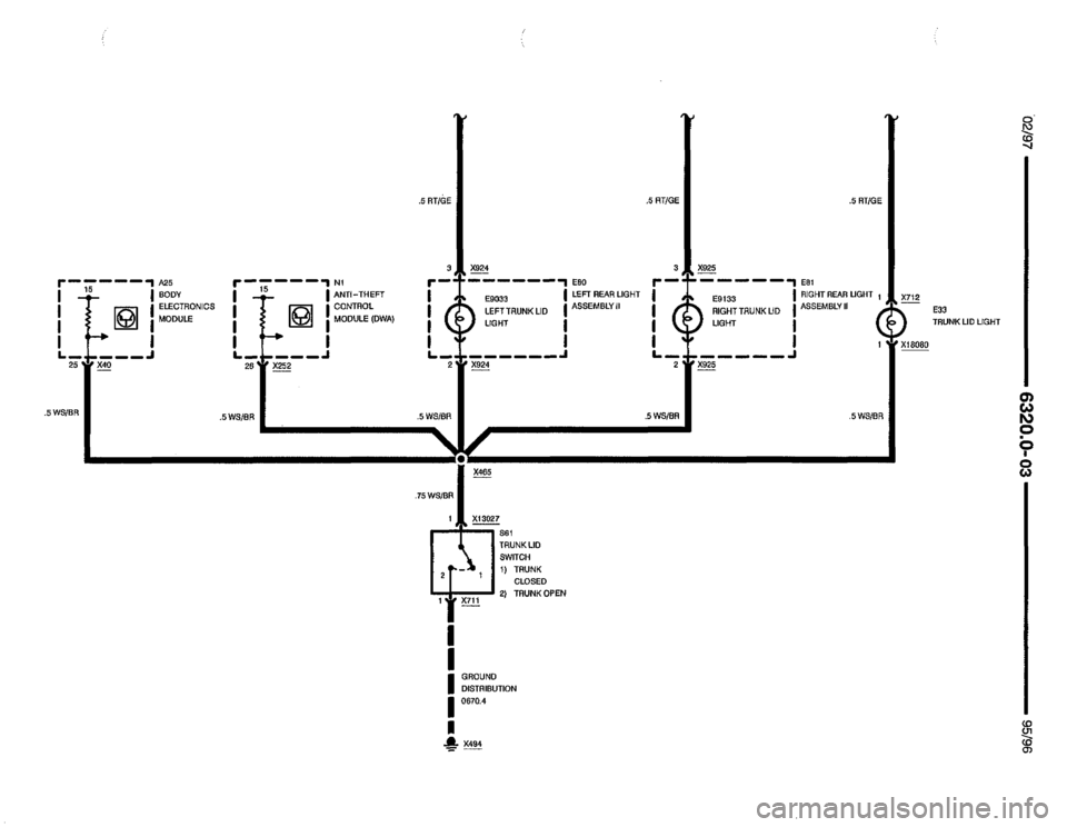 BMW 850csi 1995 E31 Electrical Troubleshooting Manual 