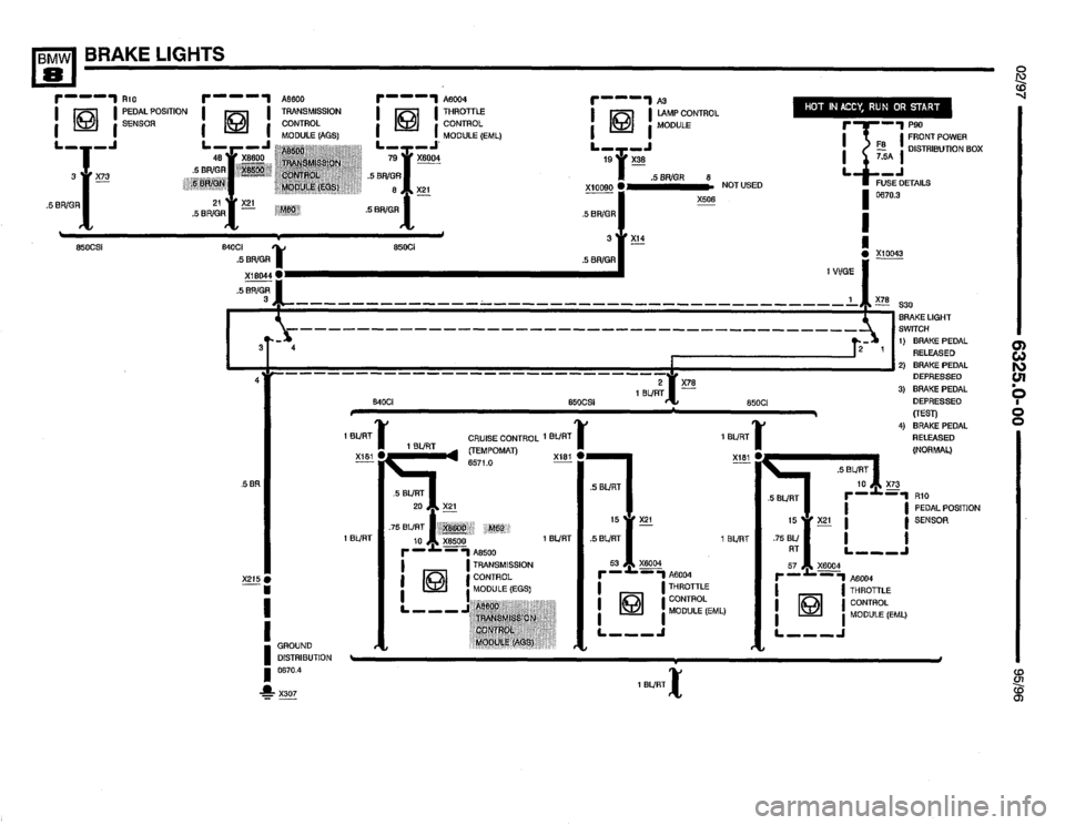 BMW 850csi 1995 E31 Electrical Troubleshooting Manual 