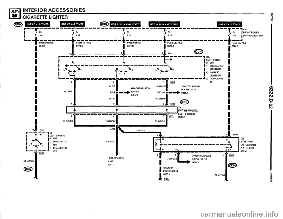 BMW 850csi 1995 E31 Electrical Troubleshooting Manual 