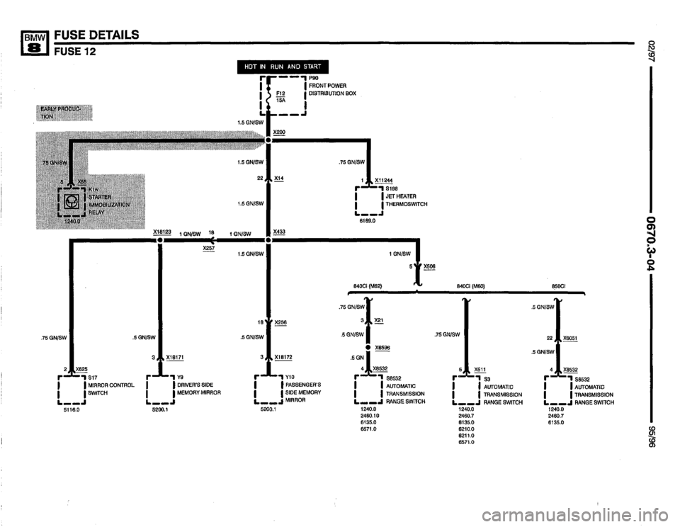 BMW 850csi 1995 E31 Electrical Troubleshooting Manual 