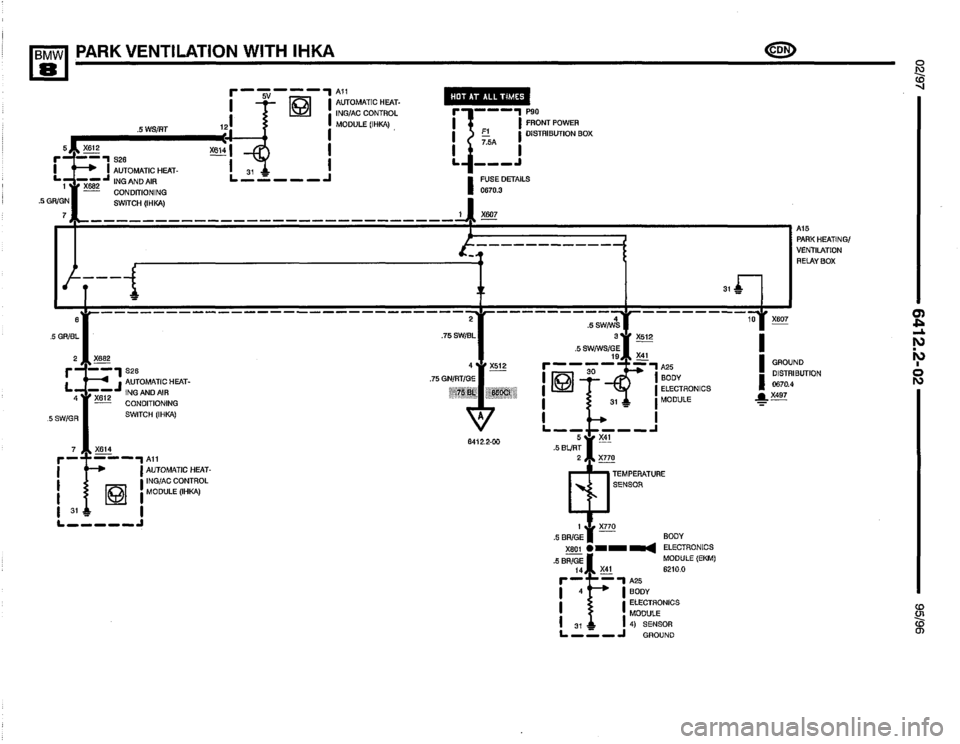 BMW 850csi 1995 E31 Electrical Troubleshooting Manual 
