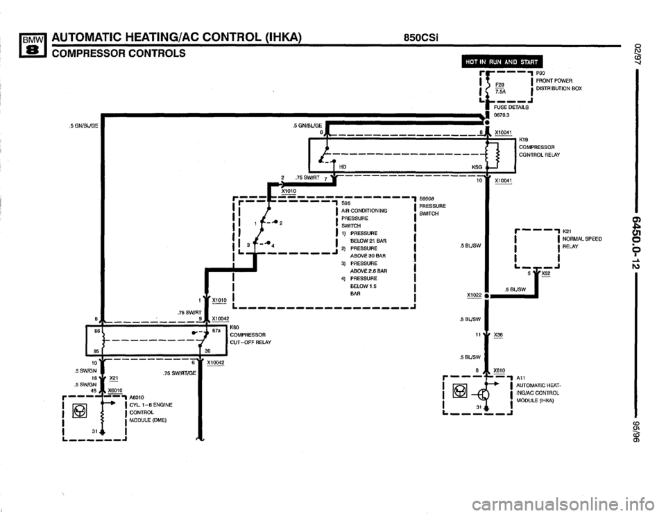 BMW 850csi 1995 E31 Electrical Troubleshooting Manual 