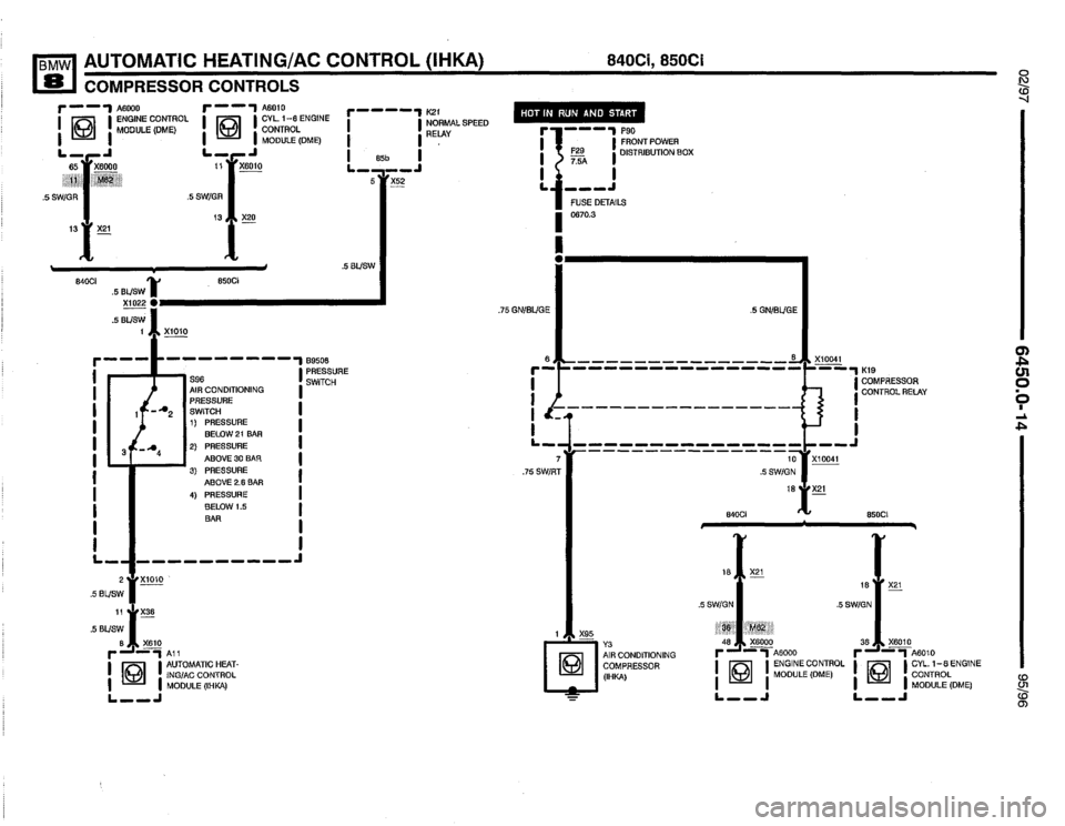 BMW 850csi 1995 E31 Electrical Troubleshooting Manual 