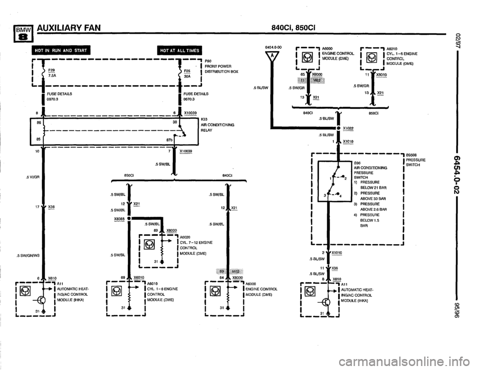 BMW 850csi 1995 E31 Electrical Troubleshooting Manual 