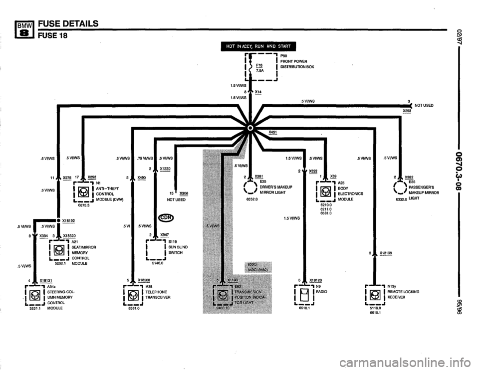 BMW 850csi 1995 E31 Electrical Troubleshooting Manual 