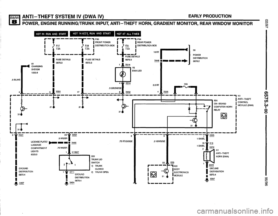 BMW 850csi 1995 E31 Electrical Troubleshooting Manual 