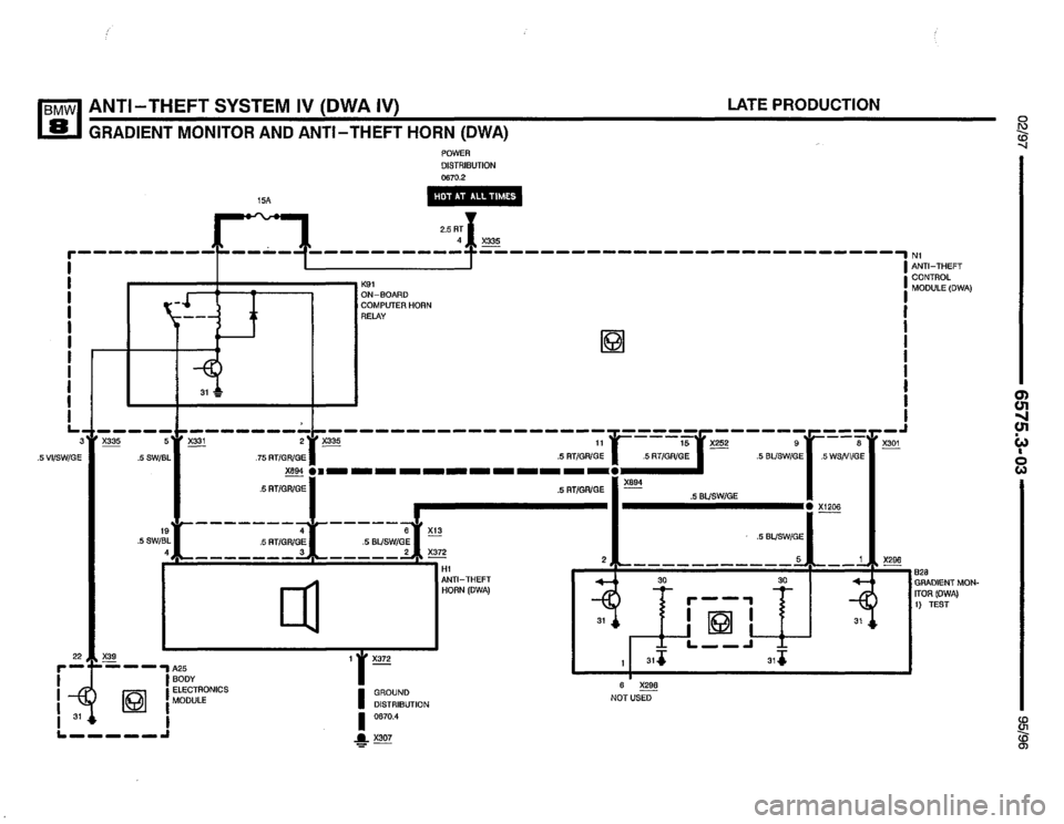 BMW 850csi 1995 E31 Electrical Troubleshooting Manual 