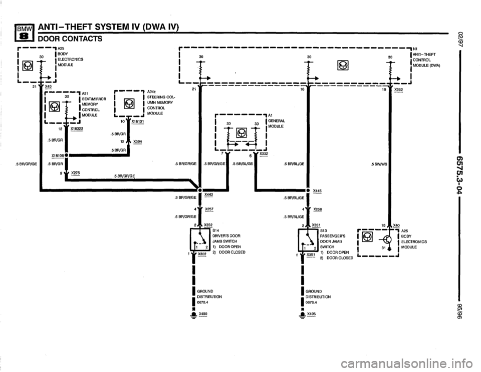 BMW 850csi 1995 E31 Electrical Troubleshooting Manual 
