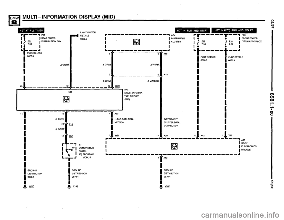 BMW 850csi 1995 E31 Electrical Troubleshooting Manual 