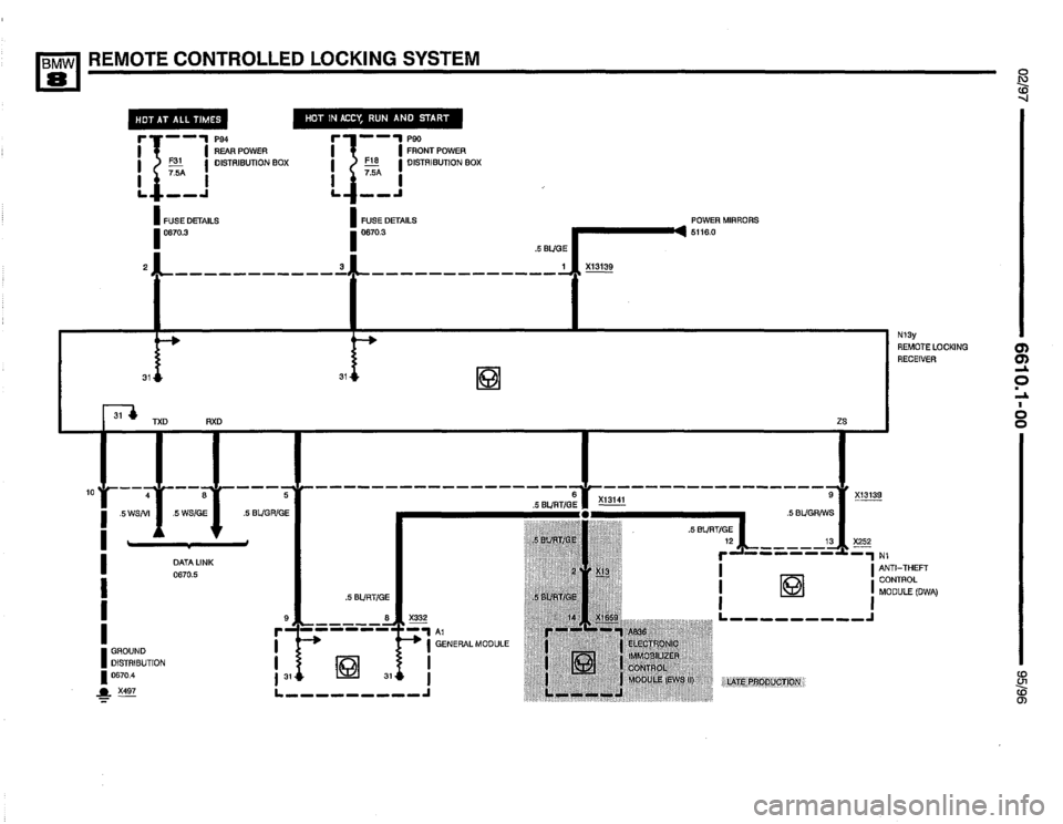BMW 850csi 1995 E31 Electrical Troubleshooting Manual 