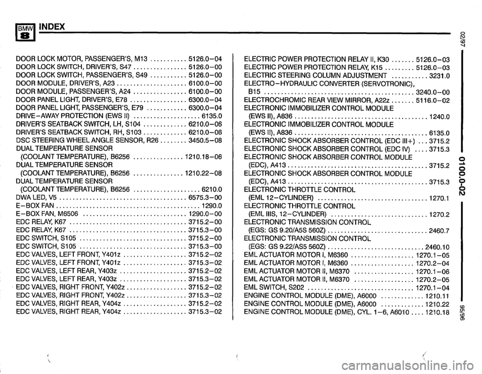 BMW 850csi 1995 E31 Electrical Troubleshooting Manual 