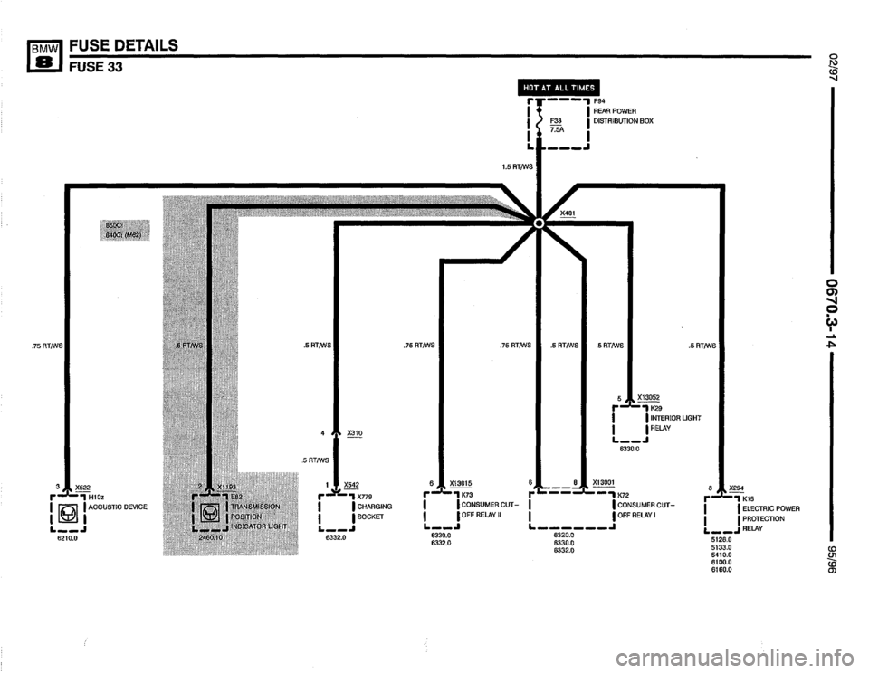 BMW 850csi 1995 E31 Electrical Troubleshooting Manual 